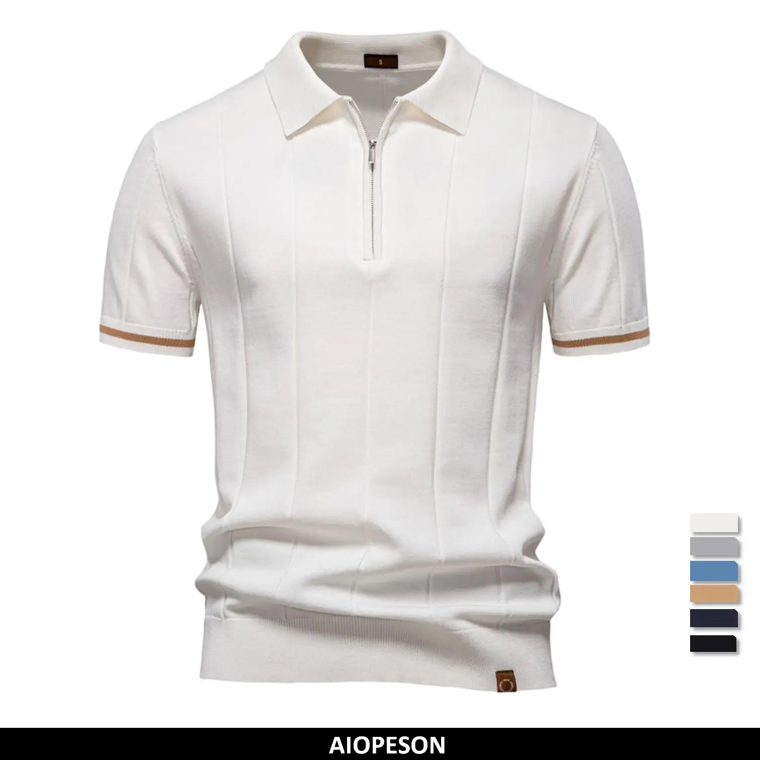Men’s Slim Fit Zip Polo