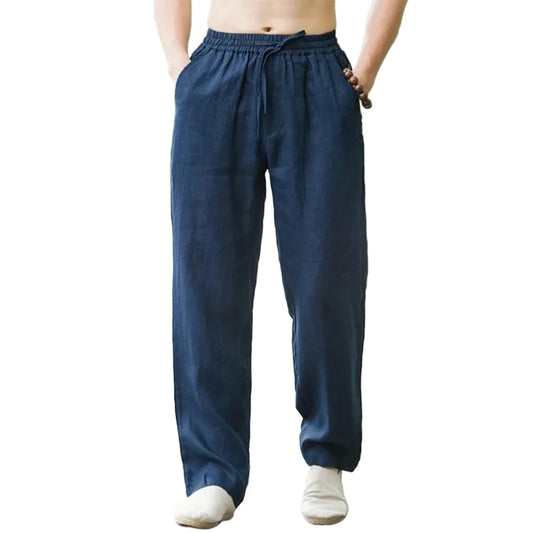 Men’s Cotton-Linen Casual Trousers